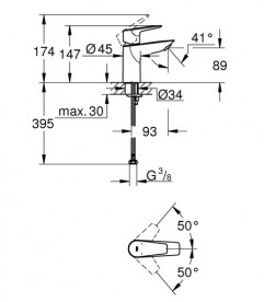 Набор смесителей для ванной Grohe Grohtherm 800 + BauEdge 3 в 1 с душевым гарнитуром хром UA34105TS0