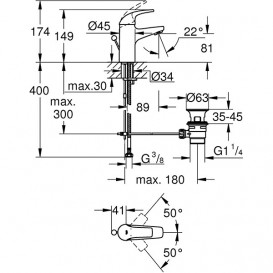 Набір змішувачів для ванної Grohe Start Curve з душовим гарнітуром хром 126747