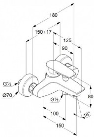 Набор смесителей для ванной Kludi Pure&Solid с душевым гарнитуром хром 346850575