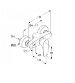 Набор смесителей для ванной Kludi Pure&Solid с душевым гарнитуром хром 348450575