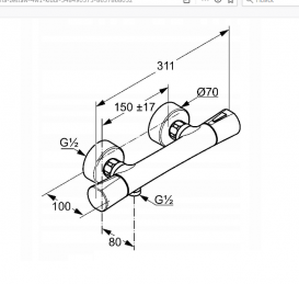 Набор смесителей для ванной Kludi Pure&Solid с душевым гарнитуром и донным клапаном 348490575
