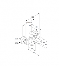 Набір змішувачів для ванни Kludi Pure&Easy з душовим гарнітуром хром 376920565