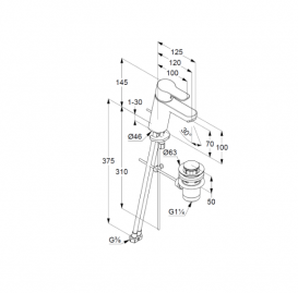 Набір змішувачів для ванни Kludi Pure&Easy з душовим гарнітуром хром 376920565