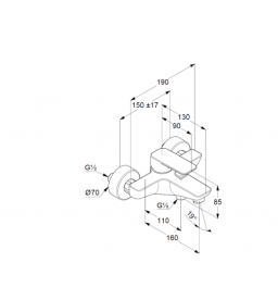 Набор смесителей для ванной Kludi Pure&Style с душевым гарнитуром хром 406850575