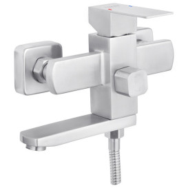 Набор смесителей для ванной Kroner Edelstahl Kubus-ESG010 + смеситель Edelstahl Kubus-ESG060 никель CVS30150