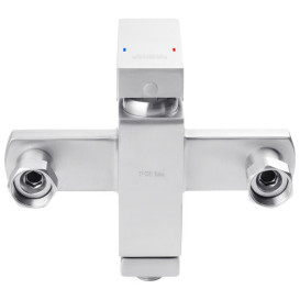 Набор смесителей для ванной Kroner Edelstahl Kubus-ESG010 + смеситель Edelstahl Kubus-ESG060 + штанга для душа никель CVS30151