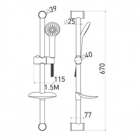 Набор смесителей для ванной Volle Nemo со штангой хром 1514112161