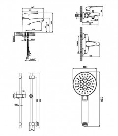 Набор смесителей для ванны Devit Giran с душевым гарнитуром хром 1623190128SP