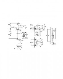 Набір змішувачів для ванни Grohe BauEdge 3в1 хром 123367M