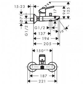 Набір змішувачів для ванни Hansgrohe Logis Loop 1232019