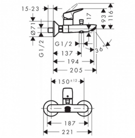 Набір змішувачів для ванни Hansgrohe Logis 1222019