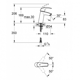 Набор смесителей Grohe Eurosmart для ванной и кухни однорычажные хром 123248MK