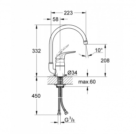 Набор смесителей Grohe Eurosmart для ванной и кухни однорычажные хром 123248MK
