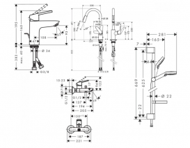 Набор смесителей Hansgrohe Logis Loop 1252019