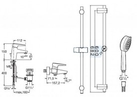Набор смесителей Roca Esmai 3 в 1 хром A5D0531C00