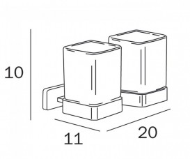 Набор стаканов Inda Lea подвесной матовое стекло/черный матовый A1810F NE 21