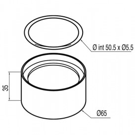 Надставка для клапанов для раковины Tres Ø 65 x 35 мм хром 916110348