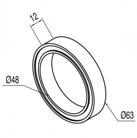 Надставка для клапанов для раковины Tres Ø 63 x 12 мм хром 13463310