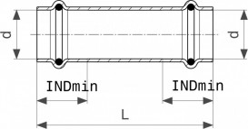 Насувна муфта Viega Sanpress Inox G 0215.5 з SC-Contur d22 нержавіюча сталь 487058
