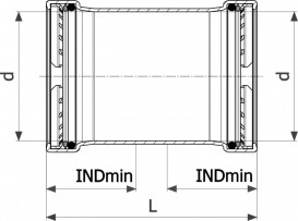 Насувна муфта Viega Sanpress Inox G 0215.5XL з SC-Contur d108 нержавіюча сталь 578619