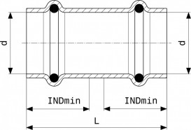Надвижная муфта Viega SeaPress 0315.3 d28 сплав CuNiFe 90/10 453312