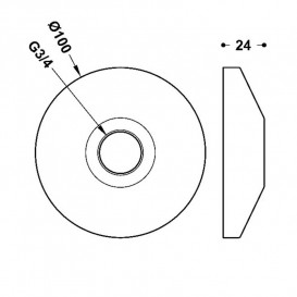 Накладка для змішувача Tres Ø 100 мм латунь хром 9134788