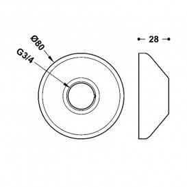 Накладка для смесителя Tres Ø 80 мм латунь хром 9134784