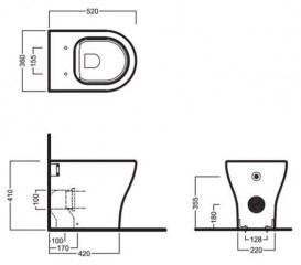 Напольный унитаз безободковый Hatria Beat 36х52 см санфарфор белый Y1W301