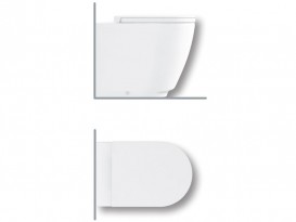 Напольный унитаз безободковый Hatria Fusion Alchemy 35.5х54 см санфарфор белый A0Y1ZA