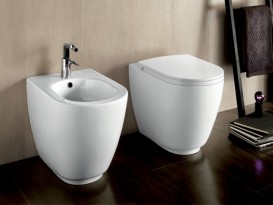 Підлоговий унітаз безободковий Hatria Fusion Alchemy 35.5х54 см санфарфор білий A0Y1ZA