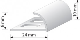 Наружный профиль овальный Salag h10 мм 2.5 м латунь M020xx