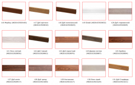 Наружный угол на плинтус San Decor из двух частей ПВХ палитра на выбор НУДххх