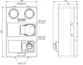 Насосная группа Afriso PrimoTherm K 180-2 DN25 со смесительным клапаном приводом ARM 343 и насосом Wilo 77814