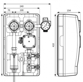 Насосная группа для солнечных систем Afriso PrimoSol 130-1 G ¾'' с циркуляционным насосом Grundfos UPM3 Solar 77886