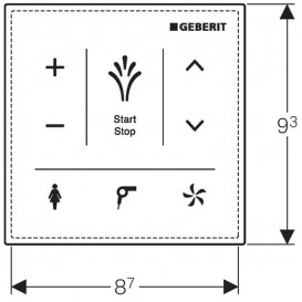Настенная контрольная панель управления для унитаза-биде Geberit AquaClean стекло чёрный 147.038.SJ.1