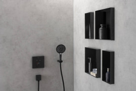 Настінна ніша з відкритою рамою Hansgrohe XtraStoris Minimalistic 30х30х10 см чорний матовий 56073670