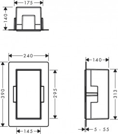 Настенная ниша с открытой рамой Hansgrohe XtraStoris Minimalistic 30х15х14 см черный матовый 56076670