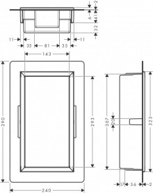 Настенная ниша со встроенной рамой Hansgrohe XtraStoris Original 30х15х7 см матовый белый 56092700