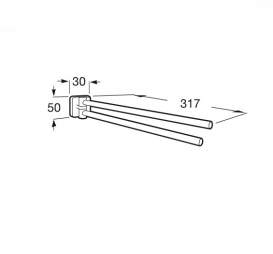 Настенный держатель для полотенец Roca Victoria двойной поворотный 31,7 см хром A816658001