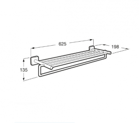 Настенный держатель для полотенец Roca Victoria 62,5х19,8х13,5 см с полкой хром A816660001