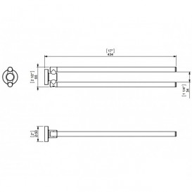 Настінний тримач для рушників Sonia E-Plus подвійний поворотний хром 116867