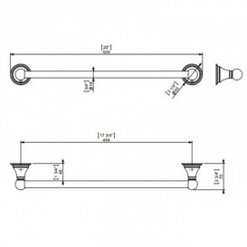 Настінний тримач для рушників Sonia Genoa латунь хром 107148