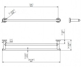 Настінний тримач для рушників Sonia Tecno Project подвійний латунь хром 118021