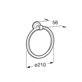 Настінний тримач-кільце для рушників Roca Hotels діаметр 21 см хром A815425001