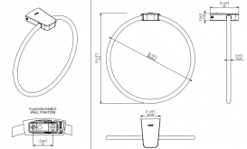 Настенный держатель-кольцо для полотенец Sonia S6 Black латунь чёрный 168224