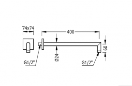 Настінний тримач Tres для верхнього душа G 1/2 хром 06243201