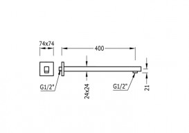 Настінний тримач Tres для верхнього душа G 1/2 хром 13413940