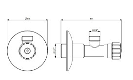 Настенный вентиль Villeroy & Boch Universal Taps & Fittings латунь матовое золото TVC00000500476