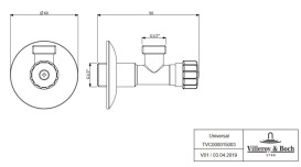 Настінний вентиль Villeroy & Boch Universal Taps & Fittings матове золото TVC00001500376