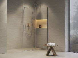 Нерухома стінка для душу Ravak Roll Walk In ROWI-110 з рухомим склом профіль полірований алюміній скло transparent X9WVD0C00Z1